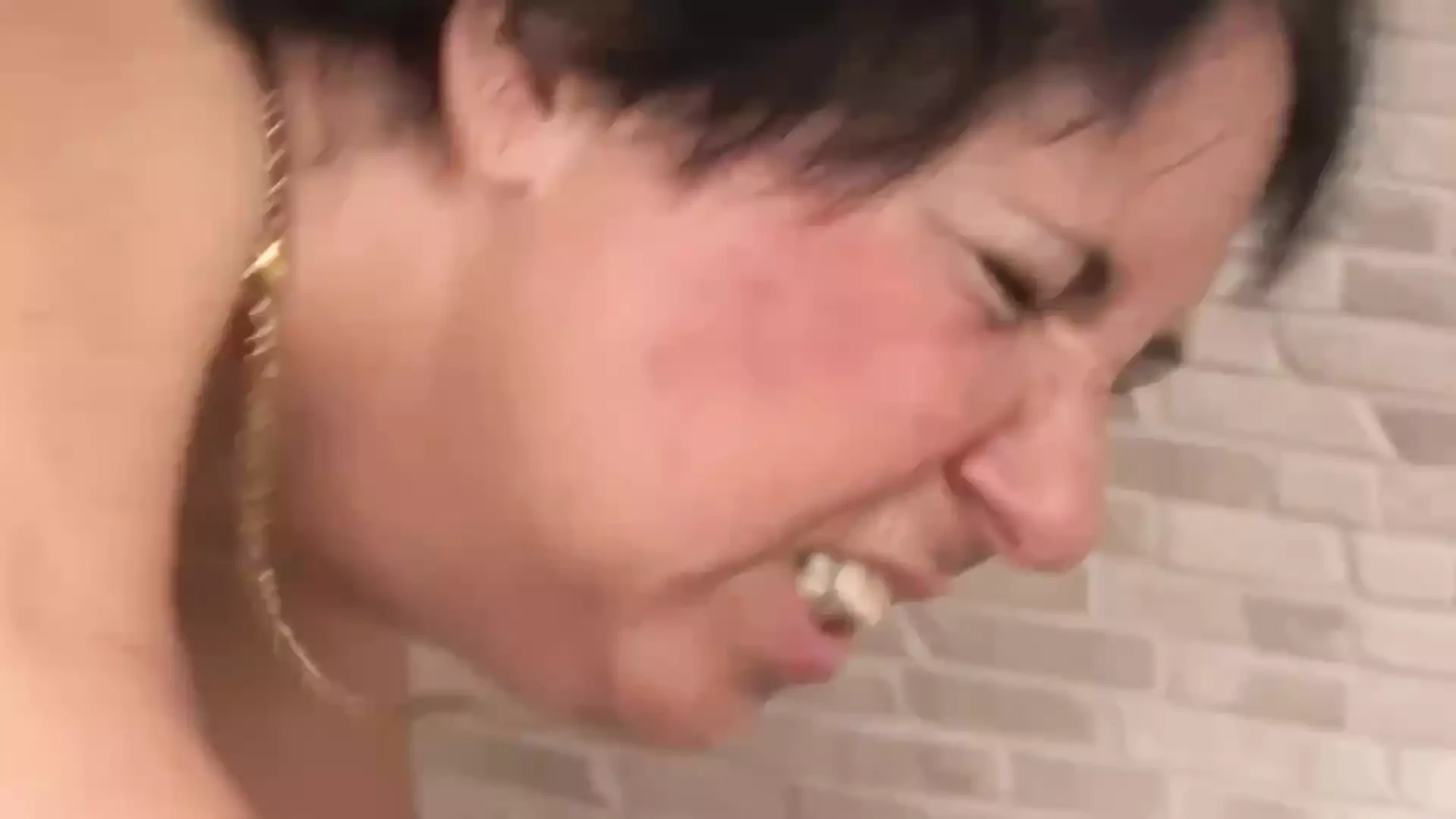 When the step-grandson jerks off in his grandma's face