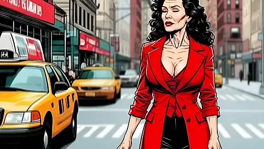 Azgın Kaslı Orta Yaşlı Seksi Kadın Dominatrix Arabada Sikişiyor