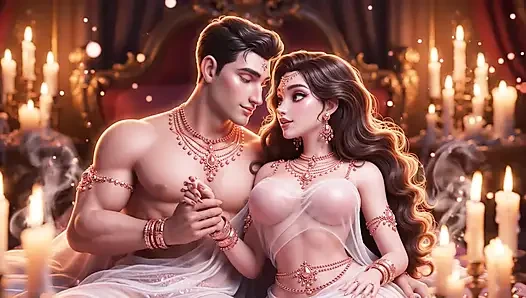 Hintli çift ki tam gece tutkusu - altın takı mein seksi yenge aur kaslı koca ka ateşli yatak odası romantizmi
