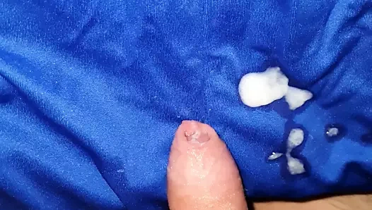 Chubby boy jerk off at home after shopping