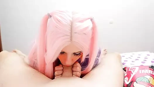 Sert bir pembe saçlı güzel becerdin