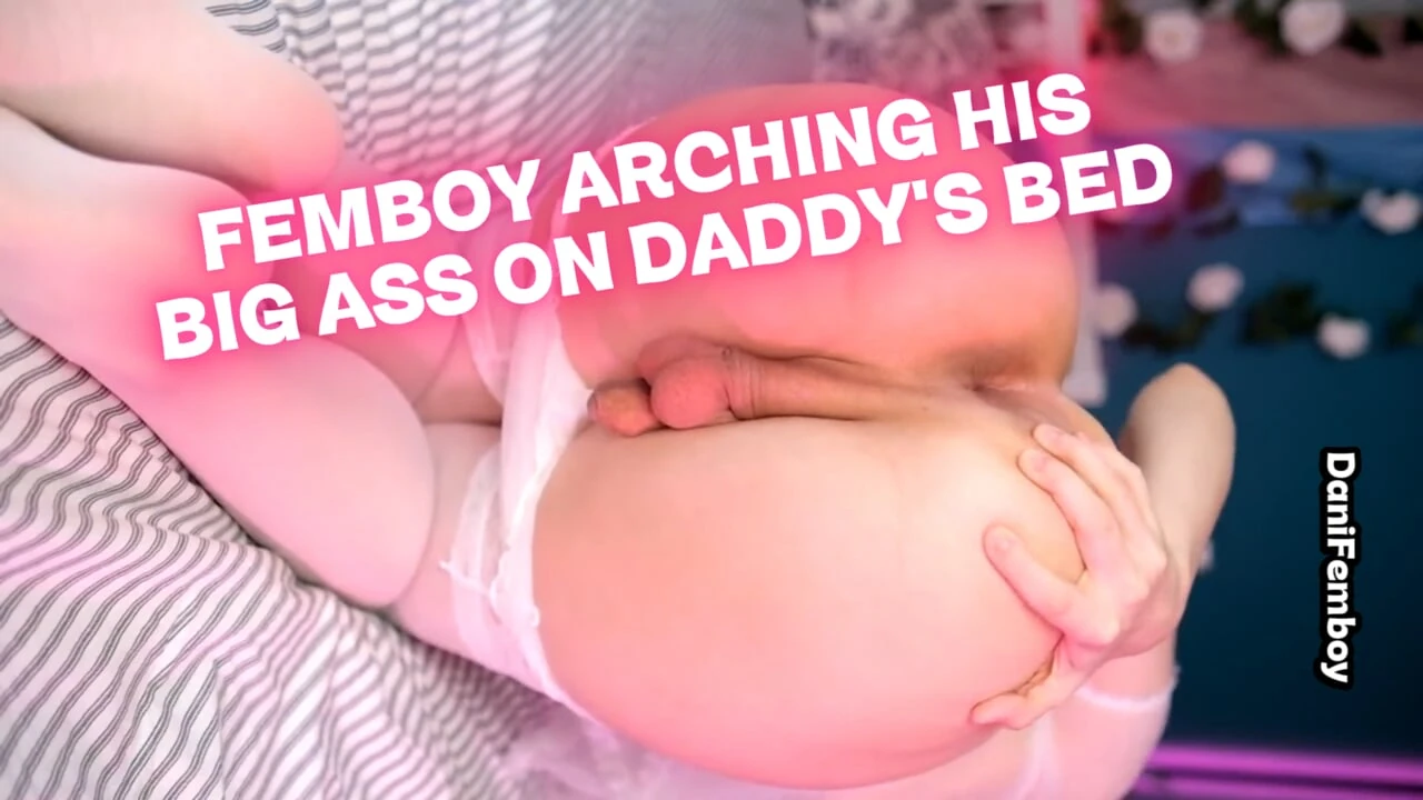 adorable femboy practicing with stepfather's thick dick