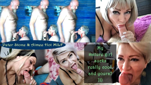 Olgun kızım gerçekten harika emiyor, seninki mi? (Aimee ateşli orta yaşlı seksi kadın, diğer adıyla AimeeParadise)