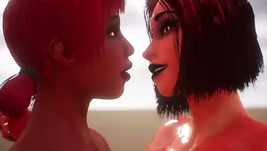 2 şeytani kız birbirini becermek - 3d animasyon