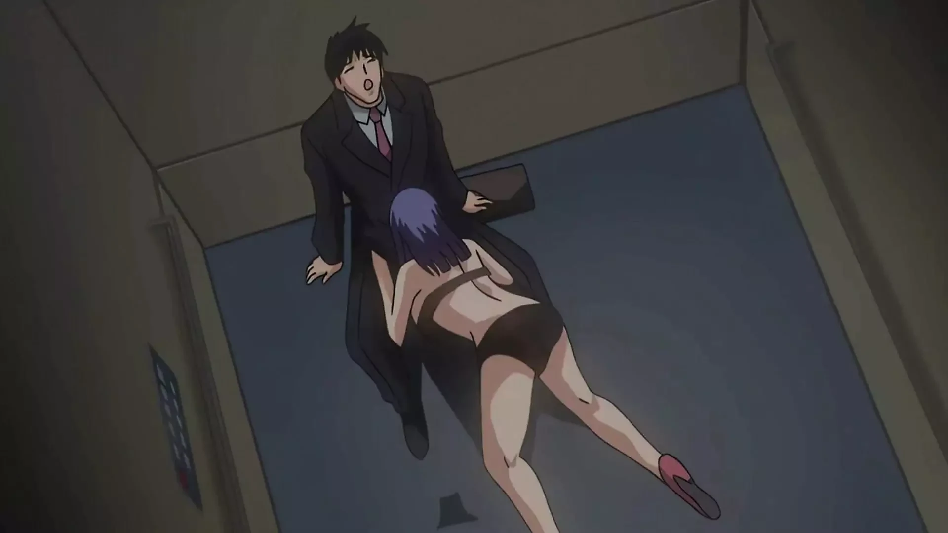 ”The Big Boss and the Perv Secretary” Stucked Together in a Broken Elevator – Hentai Sex Anime, ENG Sub