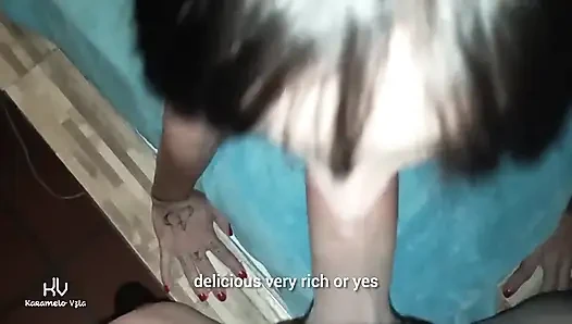Evde yalnız bırakıldım ve seksi üvey kızım yarağımı emmek için atladı (bölüm bir)