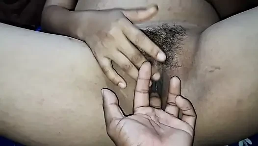 Boyfriend Fingers Girlfriend's Pussy While She Rubs Herself Hard