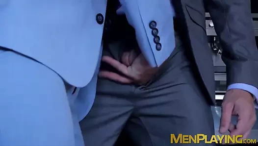 İşadamı ortakları sıkı ıslak popo deliği sert vurma