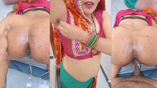 Büyük götlü desi köyü chachi aşırı yakın çekim göt deliği görüntüsünde kıllı amcığı tıraş ettikten sonra Bhatija ile sikişiyor..