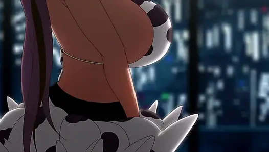 Bir kovboy kız iki yaşlı adama karşı! Shiawase Nara Niku Wo Morou! (Hentai pornosu, hentai tüm seks sahneleri)