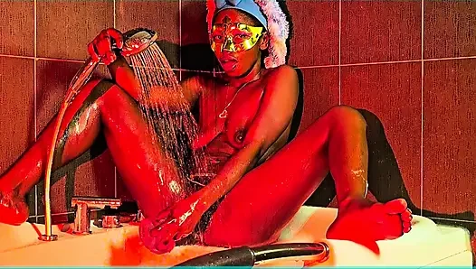Im such a dirty lil SLUT!! AFTER rubbing my juice box till ORGASM, its bathtime!!!
