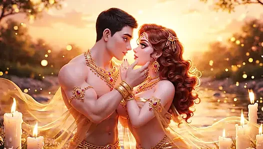 Beyaz sari mein desi evli kadın ki yumuşak romantik gece - kocası ke saath tam vücut yoğun öpüşmeyi kucaklıyor