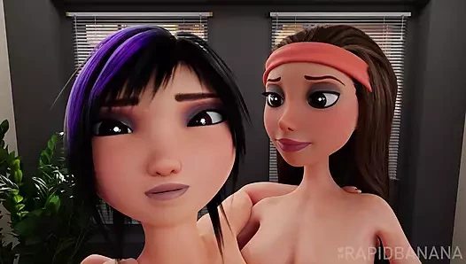 İki azgın hippi kız eğleniyor, biri misyonerde sikiliyor – wmw