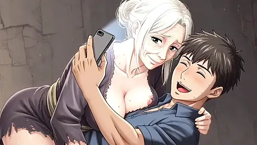 Sarkık memeli yaşlı nine ve adam animasyon videoları