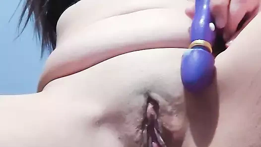 Açık vajina ve dildo ile damlama