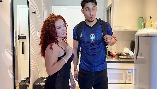 I tricked my stepmom with the hotel booking and we shared a bed