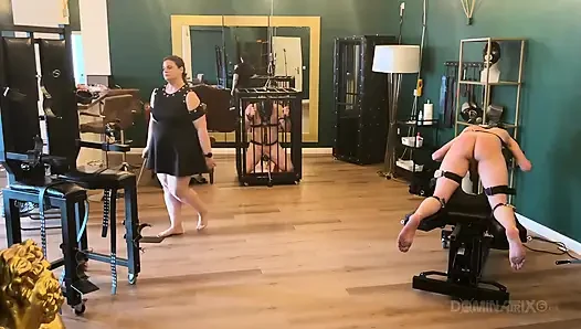 Dominatrix zindanında sidik sırılsıklam bağlı köleler