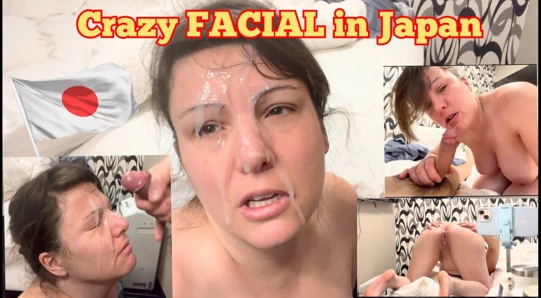 Tokyo Japonya'da emme, yarağa binme ve büyük yüze boşalma