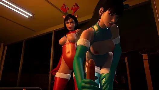 Tifa & Eve Christmas Threesome (FF7 & Stellar Blade Animation) Part 1
