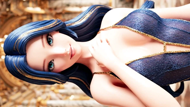 Güzel Kızların Şeffaf Moda Sunumunun Keyfi: Parlak Mücevherler 3D Anime AI-Generated