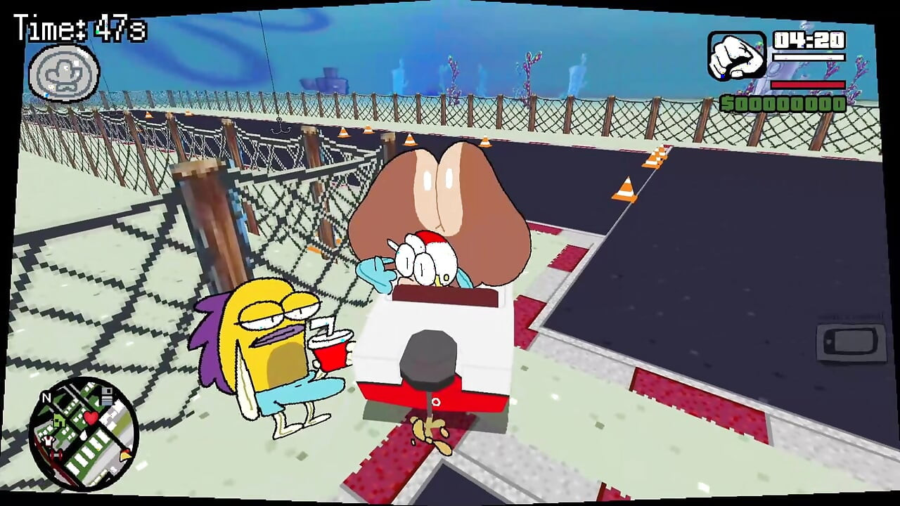 Şişman götlü bayan puff - spong bop tekne testinde başarısız oluyor