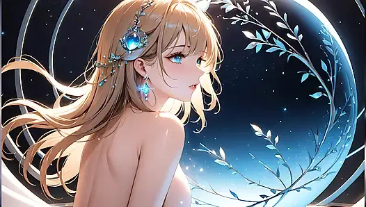 Büyü fısıltıları - ai kız ve parlayan bir küre