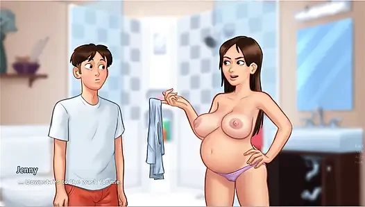 Yaz mevsimi efsanesi - oyun - rol yapma - ıslak gömlekli hamile genç kız ve genç kızın fotoğraf çekimi