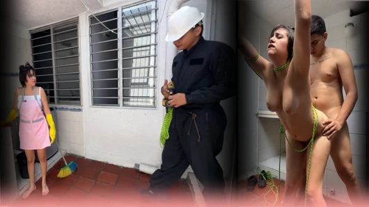 Tesisatçıma heyecan verici yayıyla edepsiz fetişimi yerine getirmesi için yalvarıyorum ve sonunda onun kremsi sütünü dolduruyor!