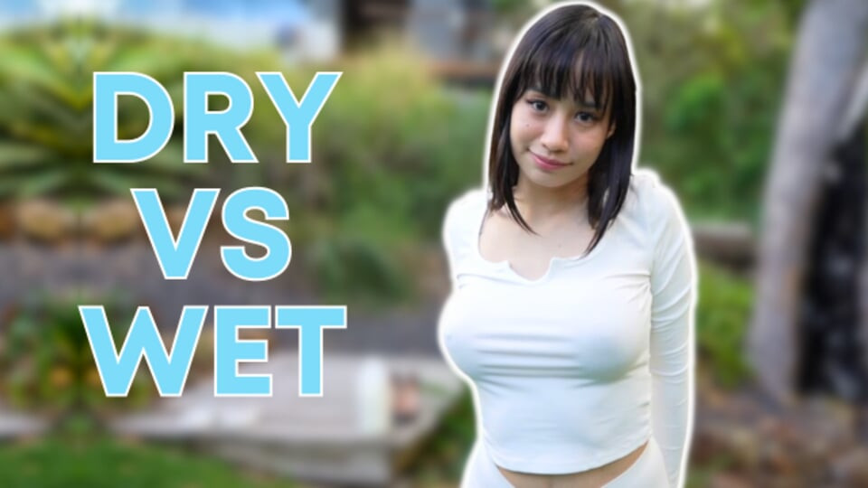 elixir elf ile 4k süt vs su şeffaf beyaz kıyafet ıslak ve kuru deneme