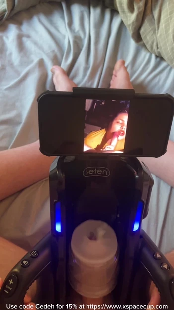 Memorable moment from "Auto Stroker Drains Premature Porn Addict"