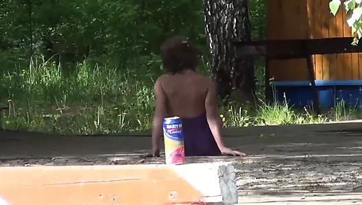 Drnk rus kız komik yanıp sönen açık