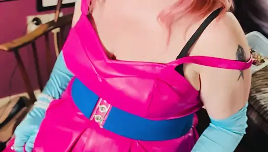 It's A Sin! Tina Snua In Leather & Satin Gloves Smokes A Cork Cigarette - OMI OME Snap Inhales Drifting Smoke Smoker