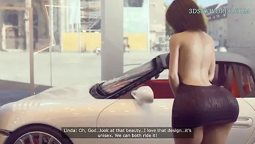 Esposa rabuda leva o vendedor de bbc para um passeio selvagem (animação 3D)