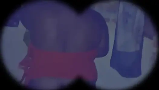 Evli komşu açık havada arka bahçede