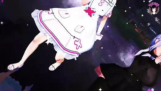 Büyük memeli 2 tatlı kız dans ediyor (3 boyutlu hentai)