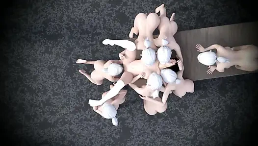 Fggb Japon kız grup seks yapıyor ve takma yarakla elfler tarafından sikiliyor