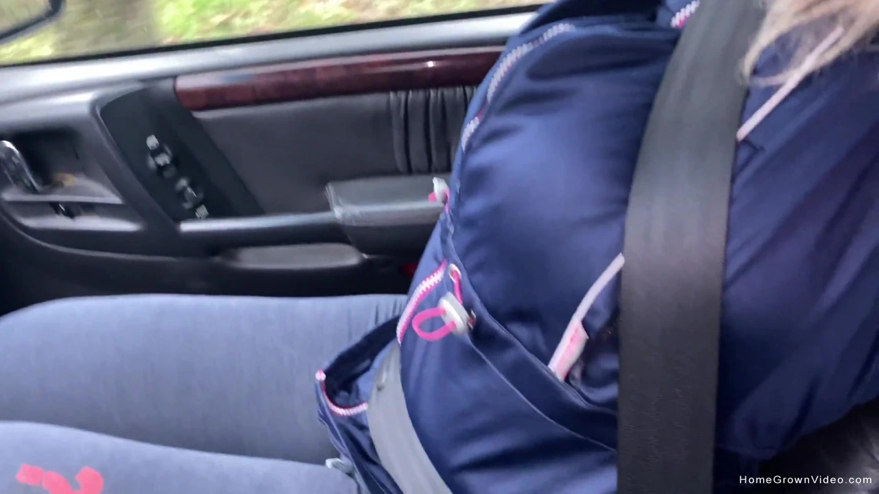 Busty blonde wife sucks then fucks her husband outdoors