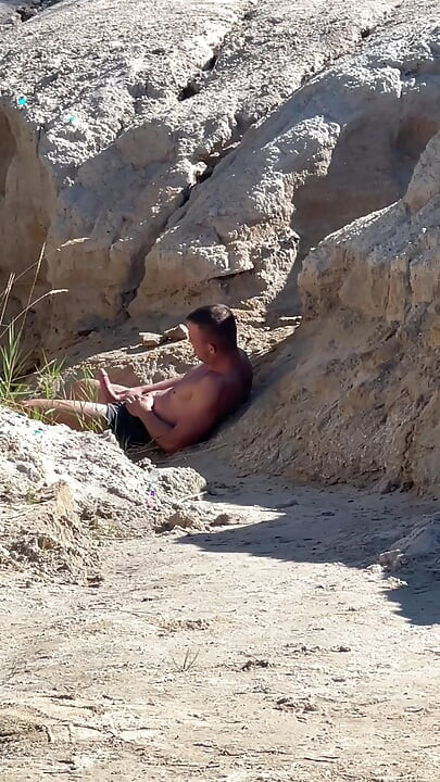 Hot guy caught jerking and i flash him