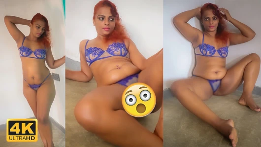 Mavi net dantelli sutyen külotu sadece hayranlar videosunda deniyor