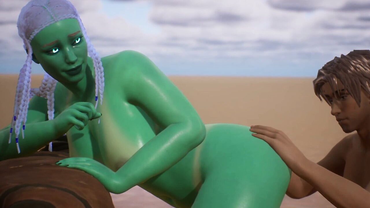 Uzaylı kadın insan tarafından yetiştiriliyor - 3d animasyon