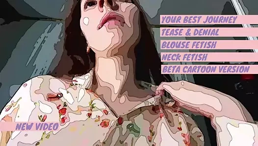 Beta vizyonlu saten bluz ve göğüs dekoltesi