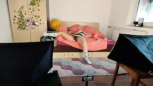 Hot latina with big ass, hairy pussy, big tits, big ass. Horny MILF undresses