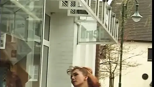Redhead takes stiff cock in her ass