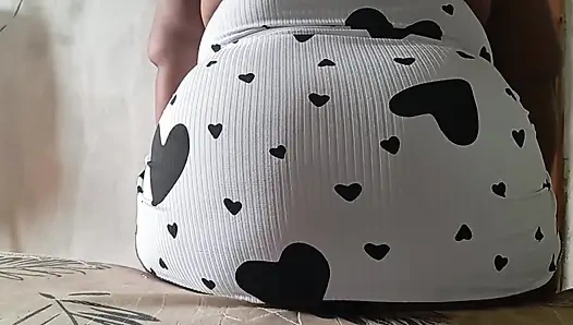 I got horny and sat on a huge cock, my tight pussy swallowed it all.