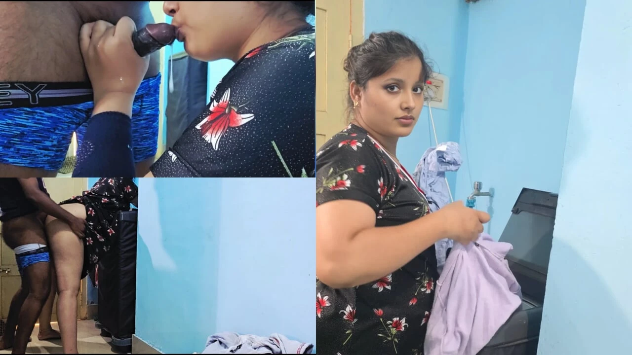 I fuck my big stepsister  she washing clothes