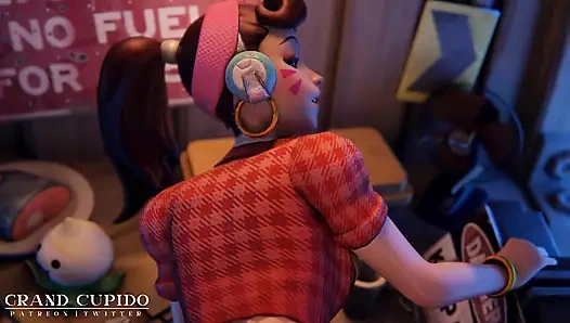 D.Va overwatch garajında yakın seks