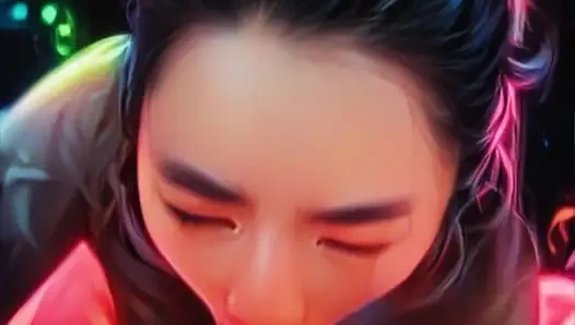 Gerçek hayattaki anime kız arkadaş büyük zenci yarağını emiyor - bakış açısı oral dölleme ile sakso