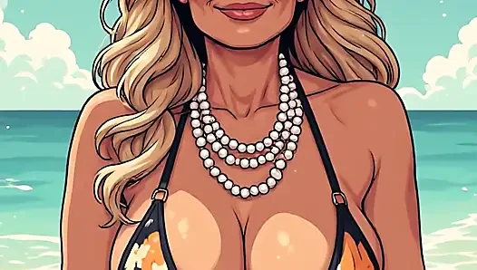 Plajda muhteşem kadınlar bikini sanatı