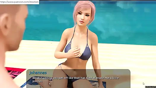 Summer mia ile plajda onu parmakladık