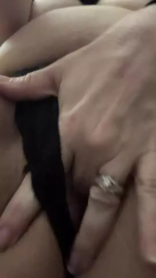Black Lace Crotchless Panties as I Edge for Daddy Volume up
